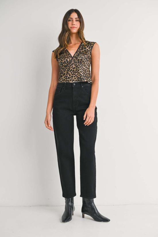  저스트 블랙 데님 데님 팬츠 테이퍼드 배럴 진 - JUST BLACK DENIM