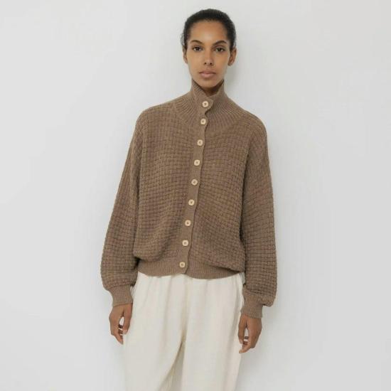  울 하이드 가디건 격자무늬 카디건 - WOL HIDE