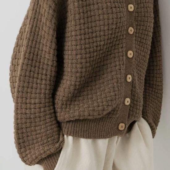  울 하이드 가디건 격자무늬 카디건 - WOL HIDE