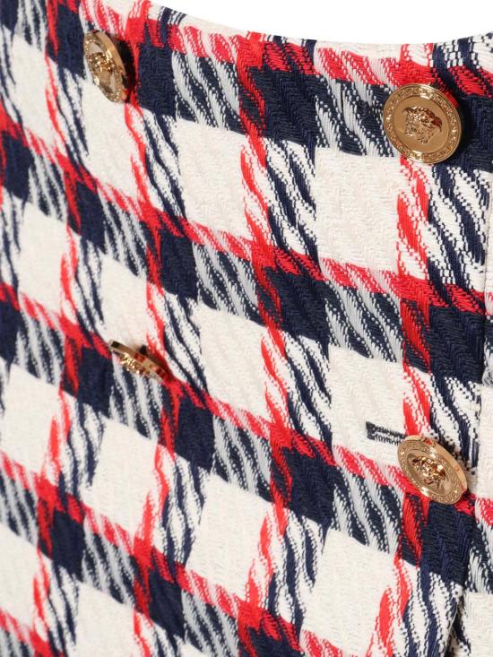  [키즈] 베르사체 스커트 키즈 , 타탄 트위드 화이트 색상 - VERSACE