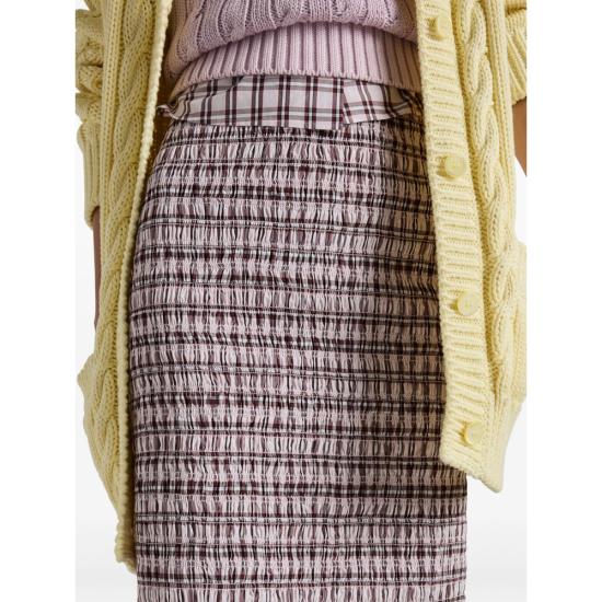 25SS 프라다 미디 스커트 P183YR S OOO 16X5 F0442 PINK PURPLE - PRADA