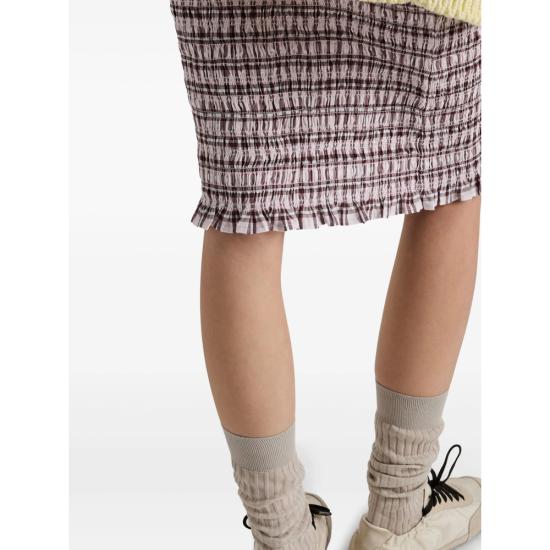 25SS 프라다 미디 스커트 P183YR S OOO 16X5 F0442 PINK PURPLE - PRADA