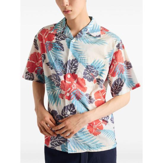 25SS 프라다 반팔 셔츠 UCS414 S UMO 16YP F0E7D WHITE BLUE - PRADA