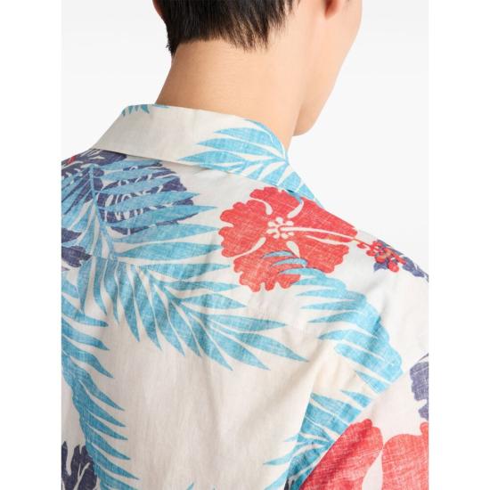 25SS 프라다 반팔 셔츠 UCS414 S UMO 16YP F0E7D WHITE BLUE - PRADA