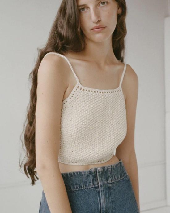  샤이나 모트 민소매 티셔츠 Shaina Mote Sansa  블랙/아이보리 - SHAINA MOTE