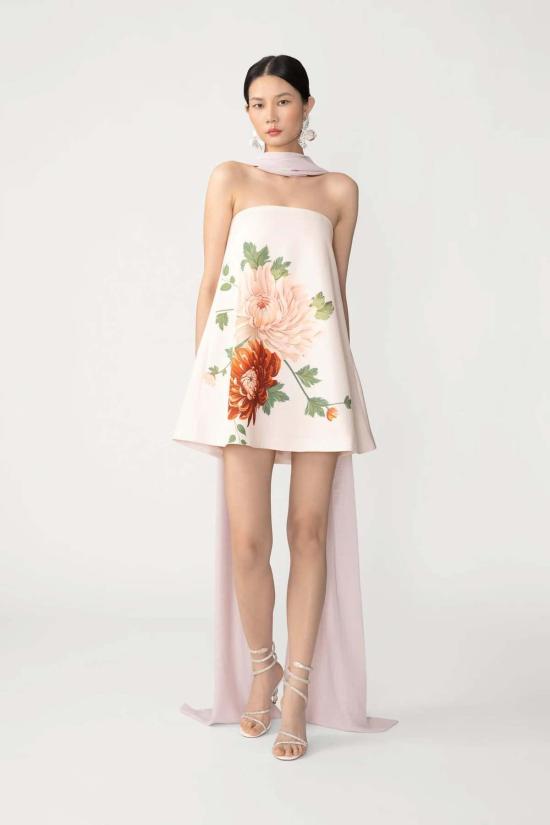  Sau Lee 숏 원피스 사우 리 루비 새틴 드레스 (스카프 포함) 블러시 핑크