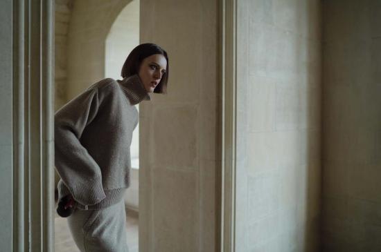  산티클레르 터틀넥 산티클러 시오 스팽글 캐시미어  스웨터 폰 스파클 - SANTICLER