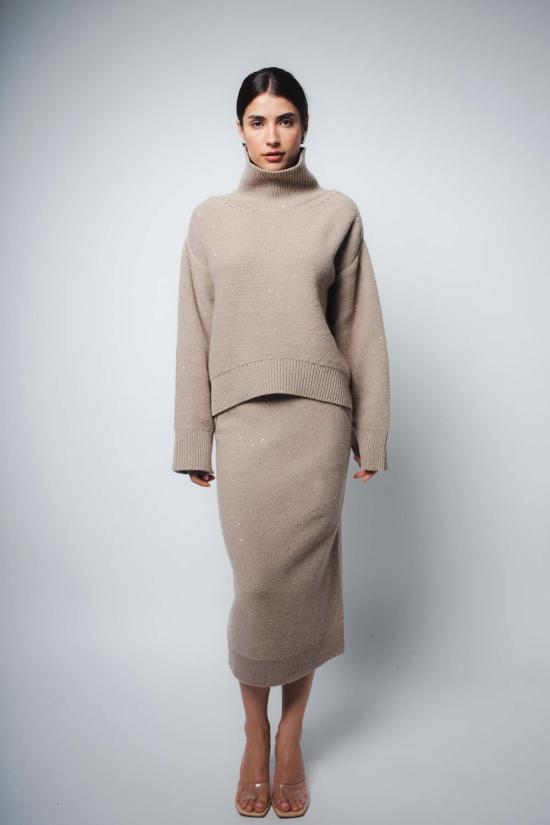  산티클레르 터틀넥 산티클러 시오 스팽글 캐시미어  스웨터 폰 스파클 - SANTICLER