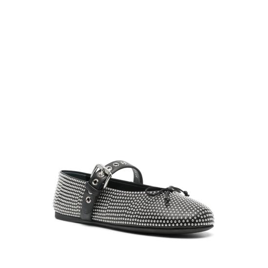  미우미우 플랫 슈즈 5F218E F 005 070 F0002 BLACK SILVER - MIU MIU