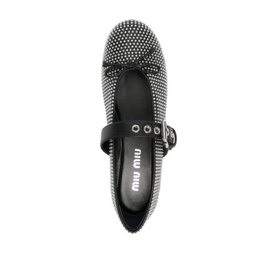  미우미우 플랫 슈즈 5F218E F 005 070 F0002 BLACK SILVER - MIU MIU