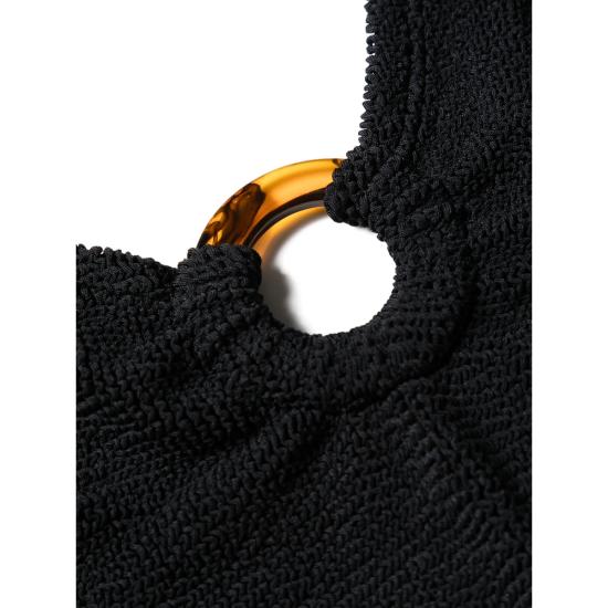 26SS 훈자 지 원피스 수영복 S CELINE SH CRINKLE BLACK