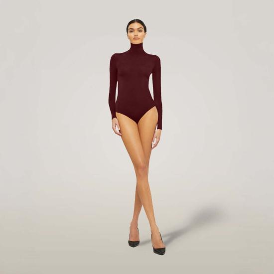  월포드 바디수트 티셔츠 울포드 콜로라도 보디수트 미드나잇 레드