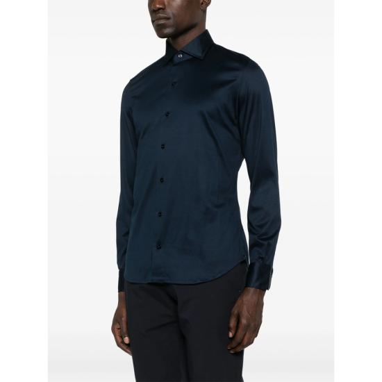  마짜렐리 긴팔 셔츠 B119 JERSEY 165 BLU BLUE - MAZZARELLI