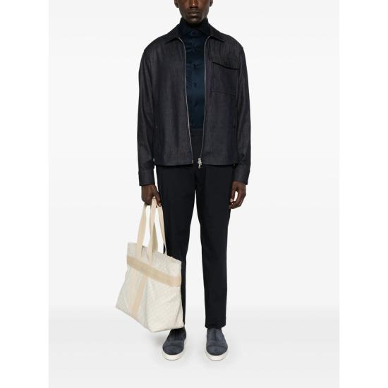  마짜렐리 긴팔 셔츠 B119 JERSEY 165 BLU BLUE - MAZZARELLI