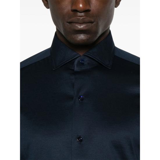  마짜렐리 긴팔 셔츠 B119 JERSEY 165 BLU BLUE - MAZZARELLI