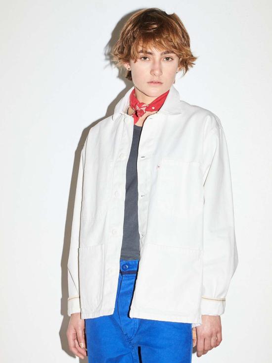  리미티드 에디션 데님 자켓 한정판 페인트공 작업복 재킷 (화이트)