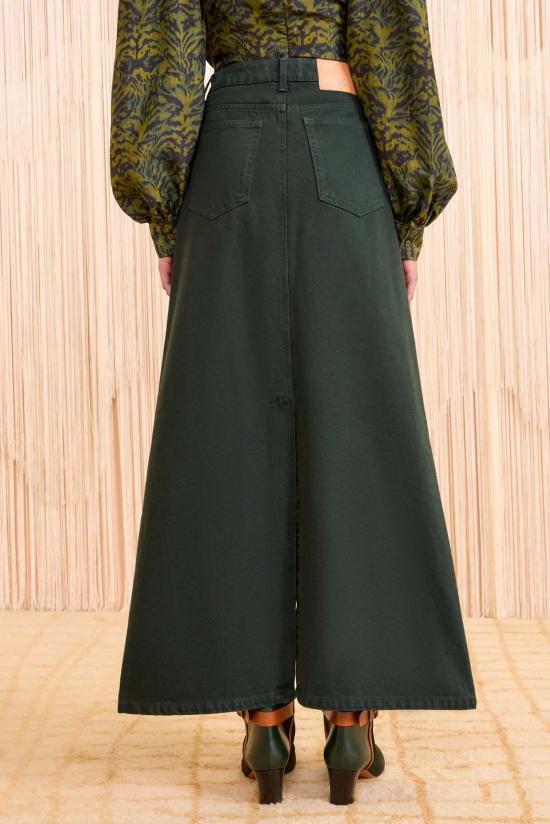  울라 존슨 데님 스커트 아나이스 데님 미드라이즈 맥시 스커트 헌터 - ULLA JOHNSON