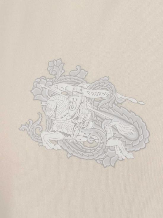  버버리 반팔 티셔츠 샌드 코튼 티셔츠 툰드라 - BURBERRY