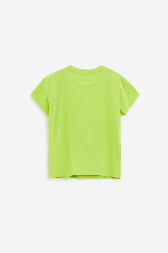  MM6 메종마르지엘라 반팔 티셔츠 Mm6 메종 마르지엘라 크루넥 티셔츠 라임색 - MM6 MAISON MARGIELA