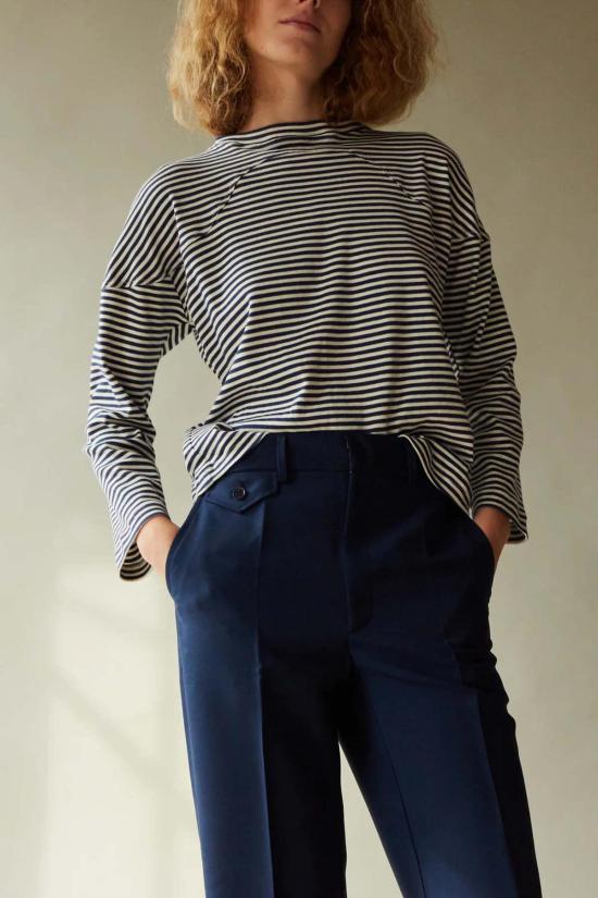  Caron Callahan 반팔 티셔츠 캐론 캘러핸 마일스 탑 마린 스트라이프 - OTHER BRANDS