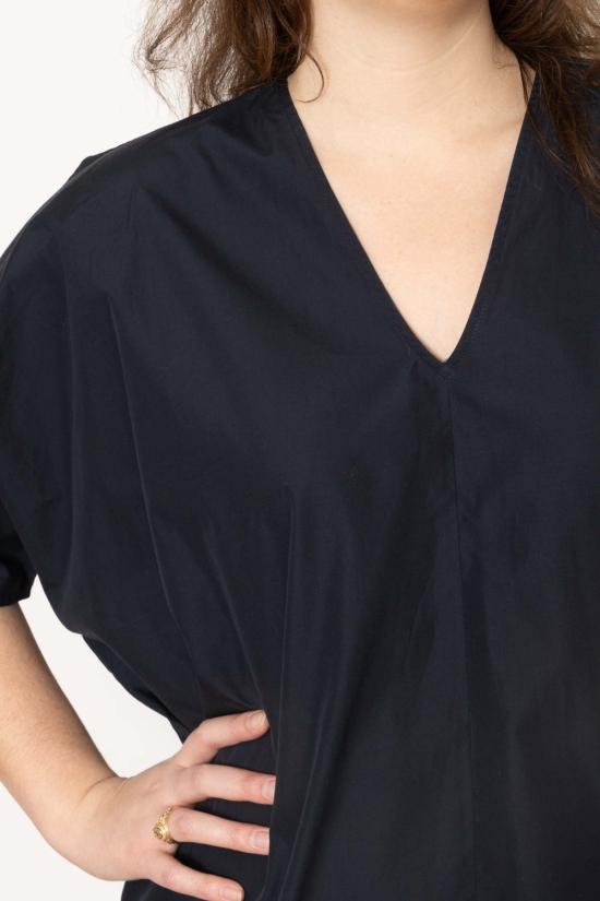  에스비제이 오스틴 숏 원피스 Sbj 오스틴 수잔 드레스 네이비 포플린 - SBJ AUSTIN