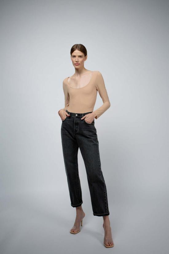  Santicler 바디수트 티셔츠 산티클러 루엘라 더블 레이어 발레 넥라인 바디수트 라떼 - OTHER BRANDS