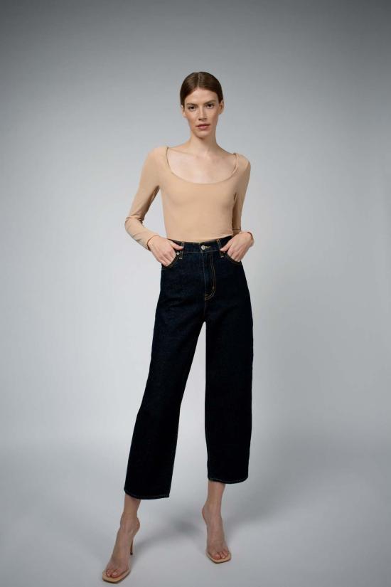  Santicler 바디수트 티셔츠 산티클러 루엘라 더블 레이어 발레 넥라인 바디수트 라떼 - OTHER BRANDS