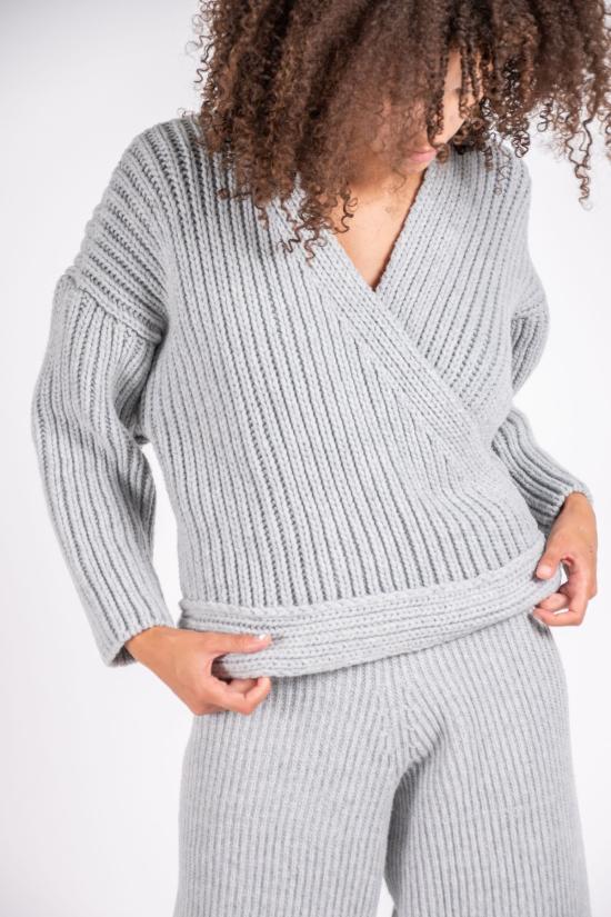  베이스레인지 라운지 웨어 미아 에코 울 랩 라이트 그레이 - BASERANGE