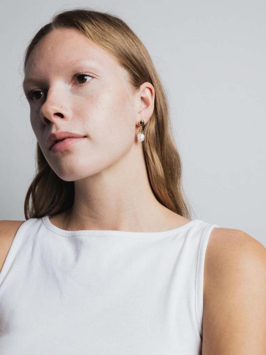  울프 시러스 이어링 울프 서커스 진주 드롭 귀걸이 - WOLF CIRUS