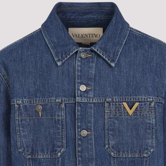  발렌티노 가라바니 데님 자켓 Valentino Giubbino 인 데님 재킷 미디엄 블루 데님 - VALENTINO GARAVANI