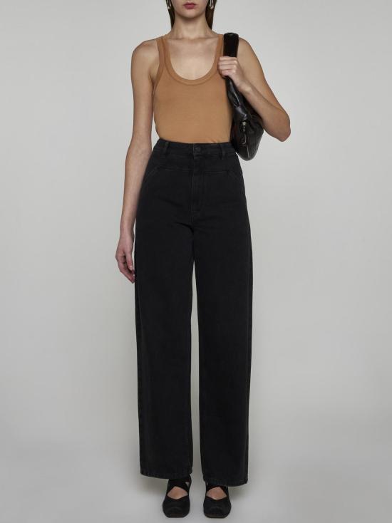  르메르 민소매 티셔츠 코튼 탱크탑 번트 샌드 - LEMAIRE