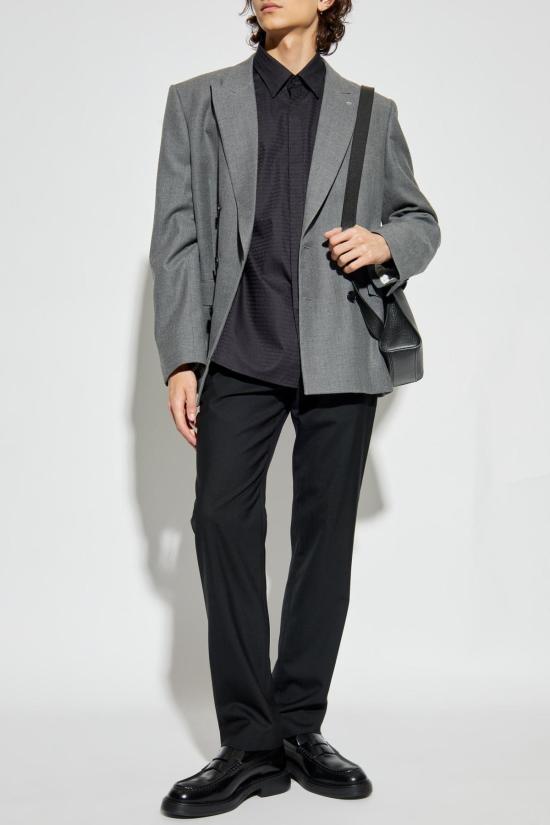  엠포리오 아르마니 긴팔 셔츠 모노그램  블랙 - EMPORIO ARMANI