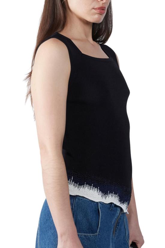  팡 뉴욕 민소매 티셔츠 팡 NYC 에로션 스퀘어넥 탱크탑 블랙 - FANG NYC