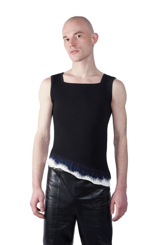  팡 뉴욕 민소매 티셔츠 팡 NYC 에로션 스퀘어넥 탱크탑 블랙 - FANG NYC