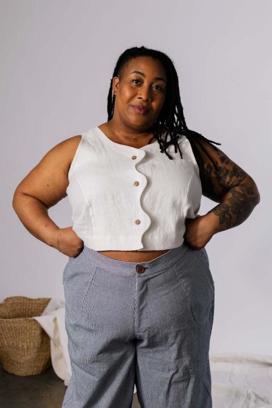  Pamut Apparel USA 민소매 티셔츠 Pamut Apparel Usa 웨이비  리넨