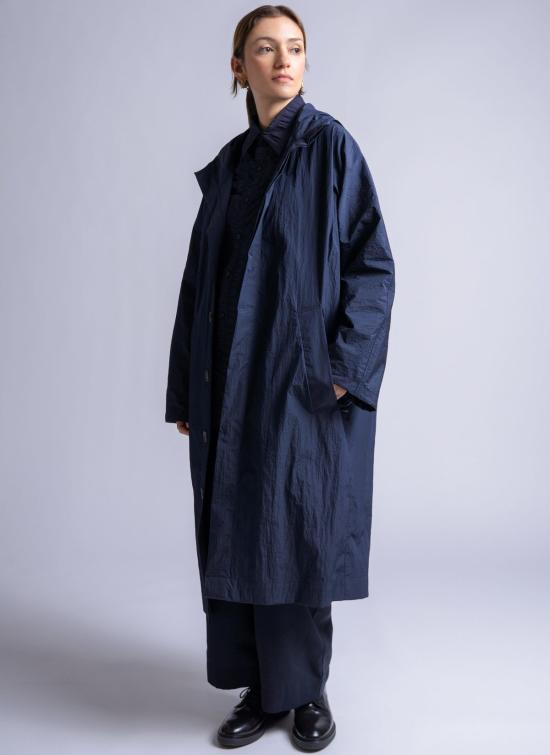  그레이 패딩 . 후드 노마드 리플 립스톱 파카 미드나잇 블루