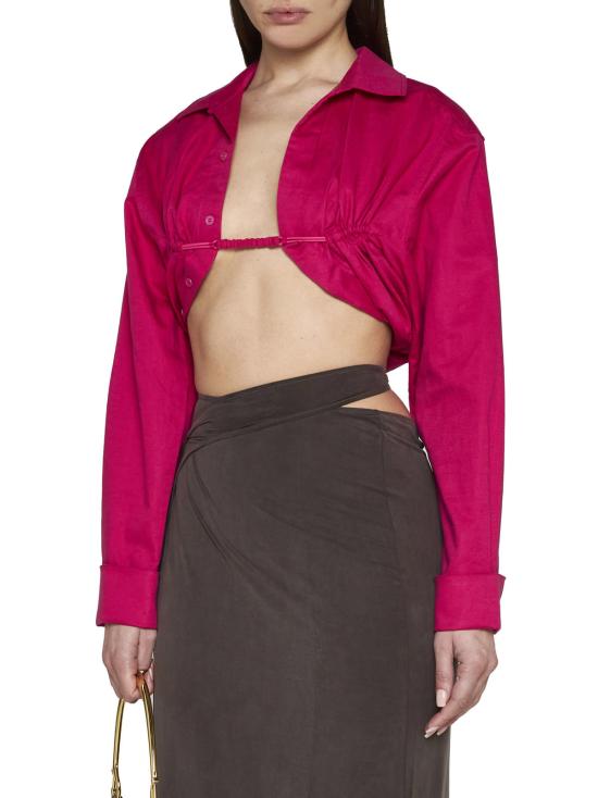  자크뮈스 블라우스 라 셰미즈 마슈 블라우스 핑크 - JACQUEMUS