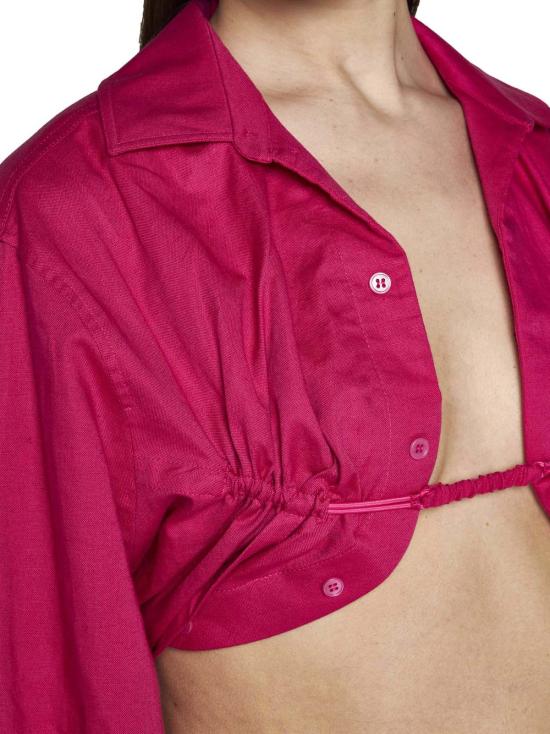  자크뮈스 탑 라 셰미즈 마슈 셔츠 핑크 - JACQUEMUS