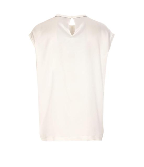  브루넬로 쿠치넬리 민소매 티셔츠 새틴 셔츠 화이트 - BRUNELLO CUCINELLI