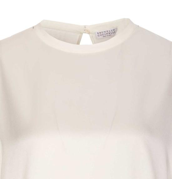  브루넬로 쿠치넬리 민소매 티셔츠 새틴 셔츠 화이트 - BRUNELLO CUCINELLI
