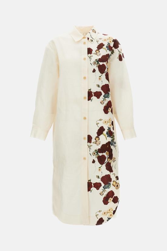  케이트 미디 원피스 Khaite Gloria 플로럴 드레스 화이트