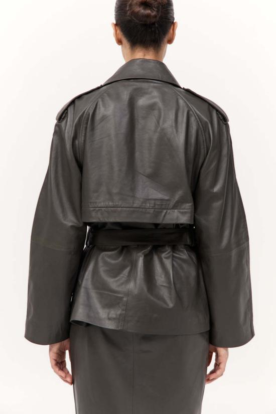  세인트아그니 미디 스커트 세인트 아그니 가죽 펜슬 스커트 - ST.AGNI