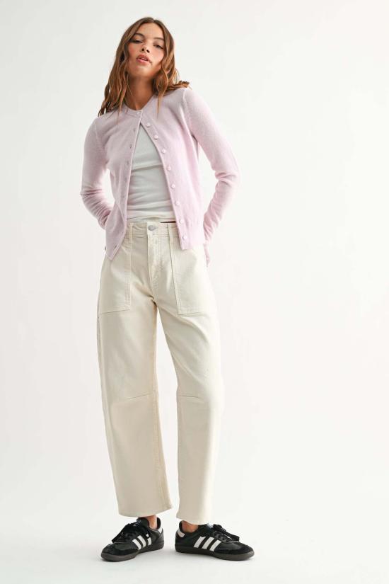  저스트 블랙 데님 데님 팬츠 유틸리티 심드 배럴 진 미디엄 데님 - JUST BLACK DENIM