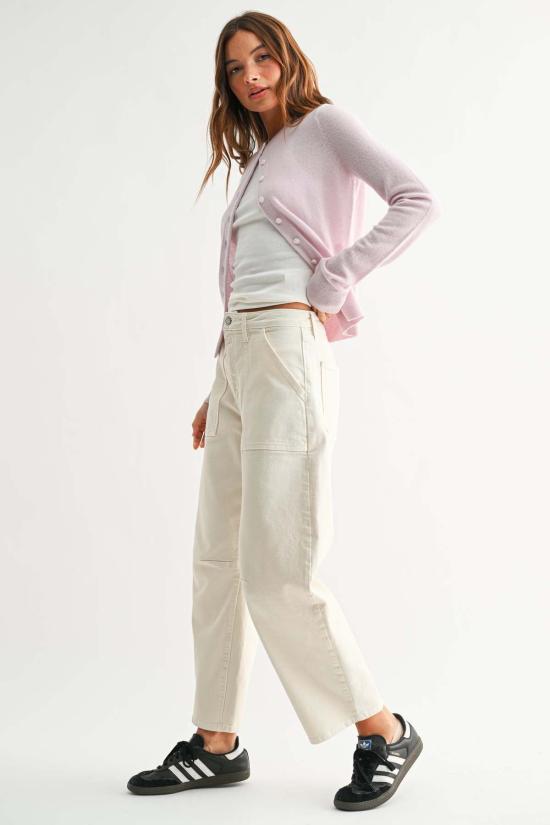  저스트 블랙 데님 데님 팬츠 유틸리티 심드 배럴 진 미디엄 데님 - JUST BLACK DENIM