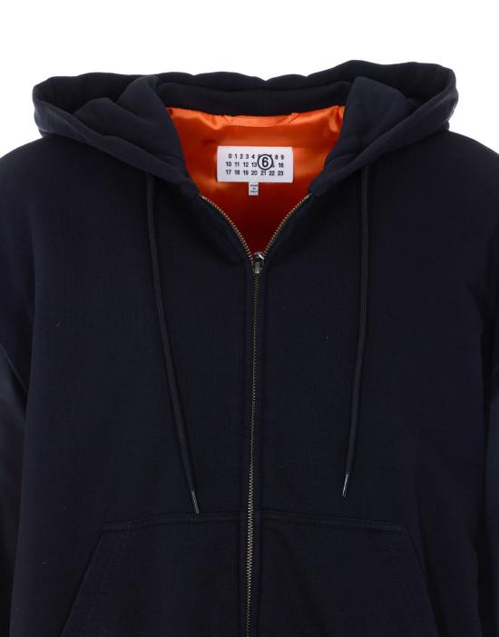  MM6 메종마르지엘라 긴팔 티셔츠 Mm6 메종 마르지엘라 후드 스웨트셔츠 블랙 - MM6 MAISON MARGIELA