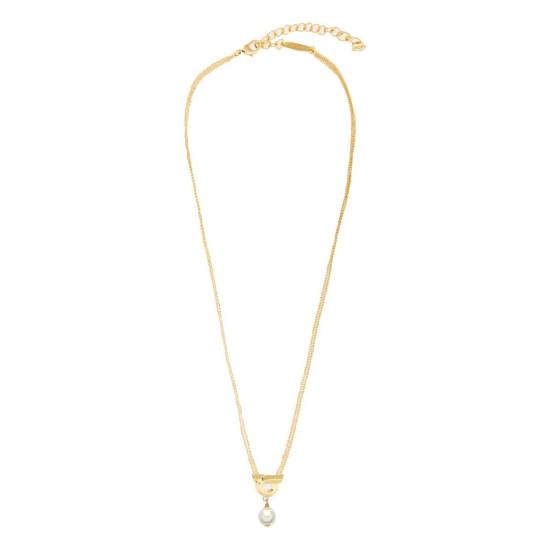  살바토레 페라가모 목걸이/팬던트 페라가모 간치니 진주와 크리스탈 목걸이 (골드)