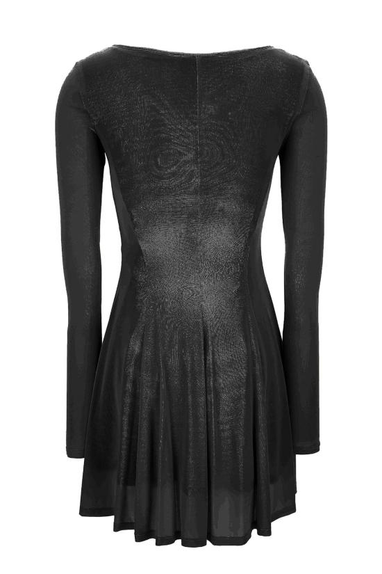  베르사체 미디 원피스 진 쿠튀르 드레스 (긴팔, 블랙) - VERSACE