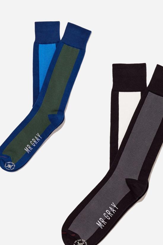  미스터 그레이 양말 카토우마사 컴팩트 얀  그레이 + 그린