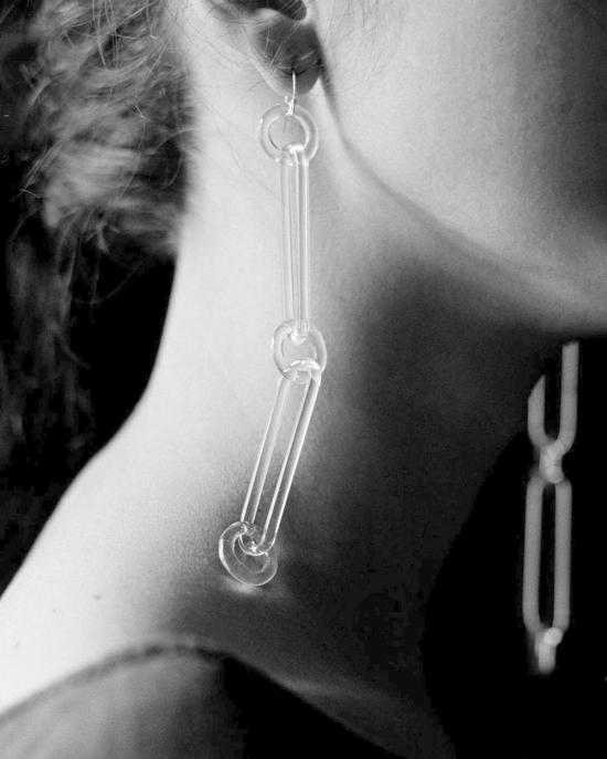  제인 다렌스부르그 이어링 제인 다렌스버그 롱 서클 오벌 체인  투명 - JANE DARENSBOURG