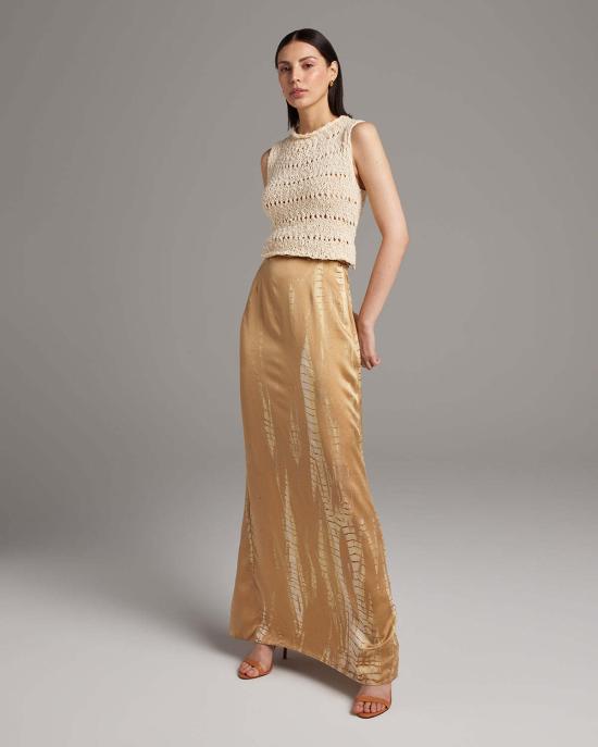  보즈 민소매 티셔츠 플람 니트 크롭탑 - VOZ